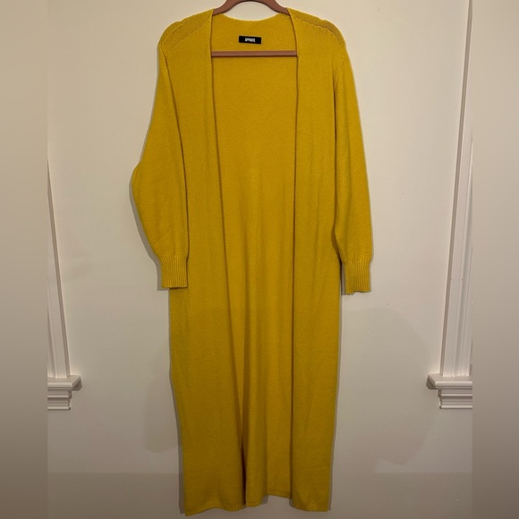Apparis Yellow Cashmere Open Front Cardigan Duster O/S - Picture 1 of 7